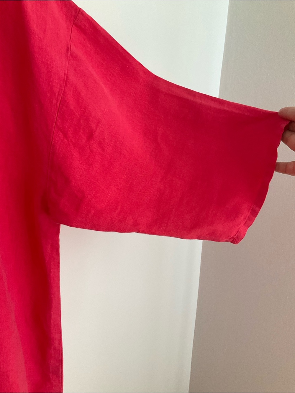 bryn Walker Large Pink 100% Linen V-Neck Tunic Made in USA - Picture 5 of 12